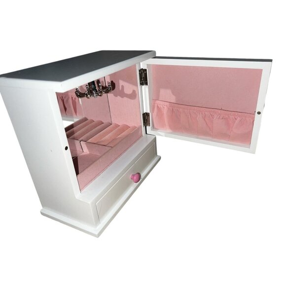 Open Front Wooden Jewelry Box Chest for Girls 8" x 8" Flowers & Butterflies with - Picture 16 of 16